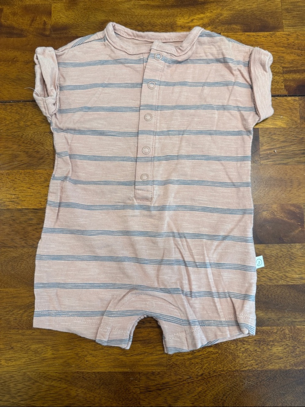 Soft Pink Striped Baby One-Piece Bodysuit